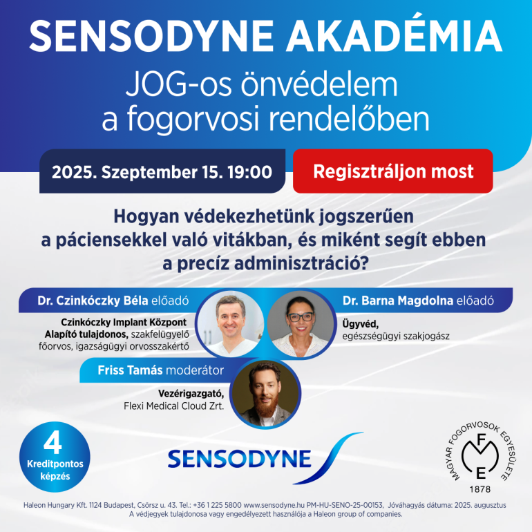 Sensodyne Akadémia – JOG-os önvédelem a fogorvosi rendelőben
