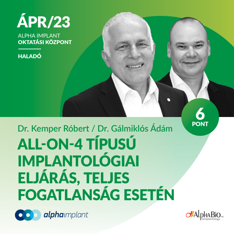 All-on-4 típusú implantológiai eljárás, teljes fogatlanság esetén